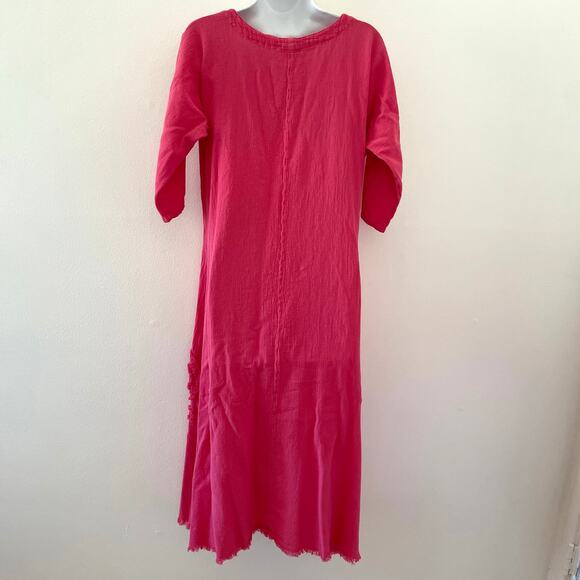 Oh My Gauze Dress Womens 1 S/M Pink Flowy Boho Artsy Hippie Lagenlook Midi - Picture 2 of 11